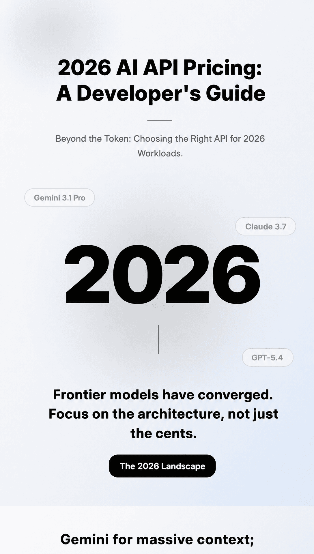 Mobile web page presenting AI API pricing in a structured editorial layout