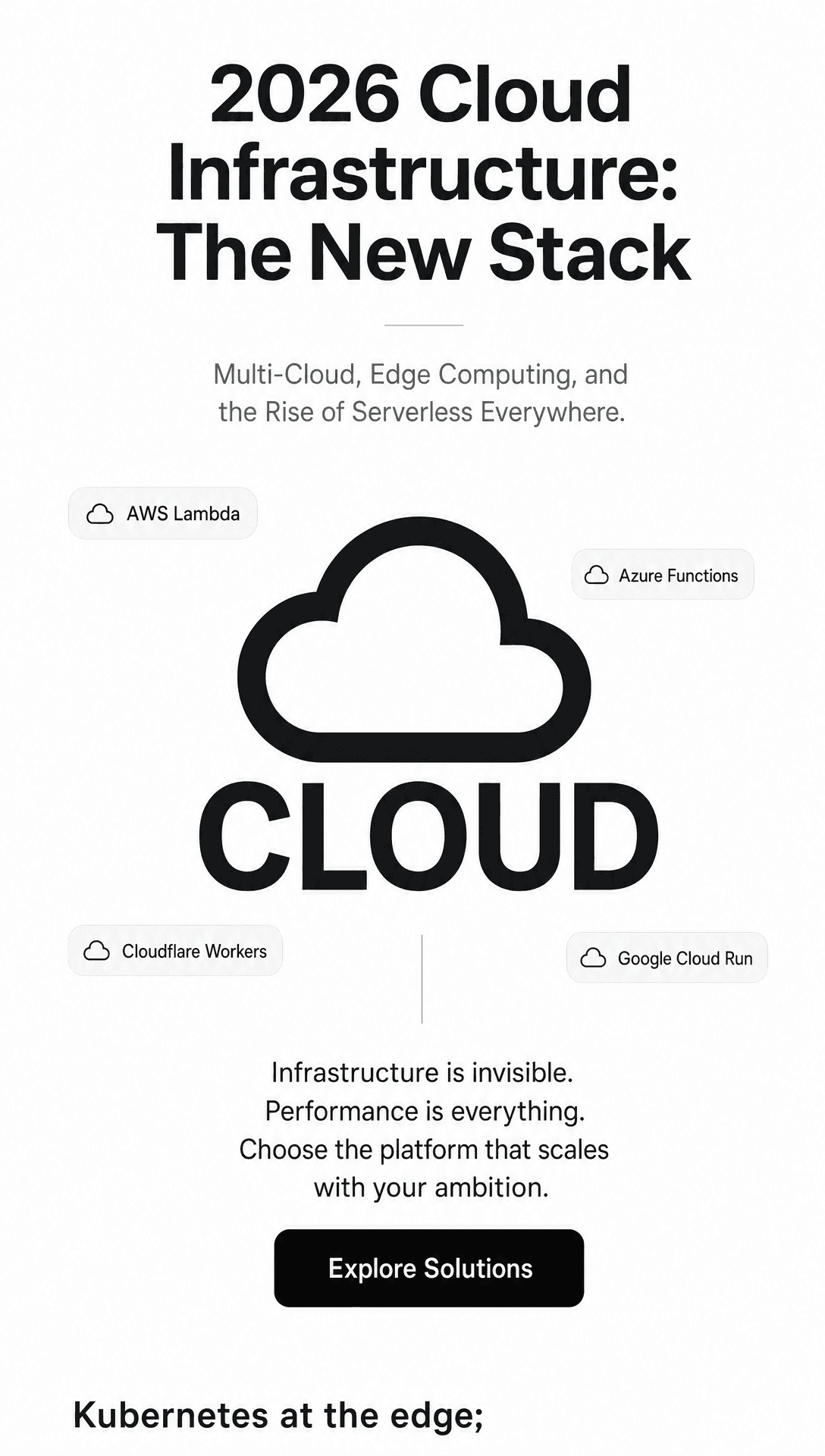 Mobile web page explaining cloud infrastructure with a clear section hierarchy