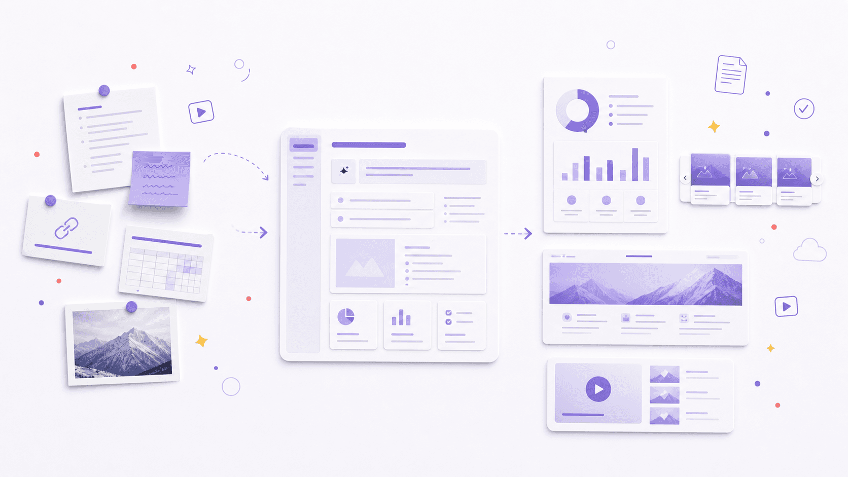 Rough notes, research, and references shaped into four finished content formats