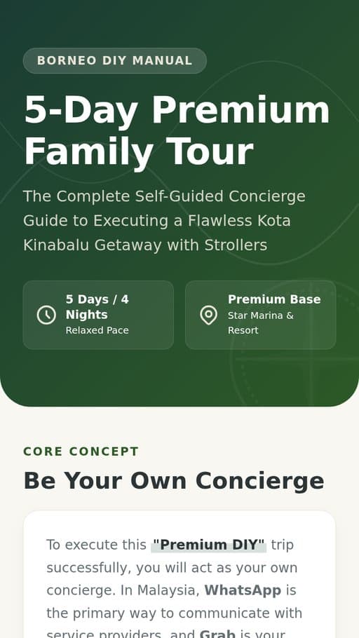 5-Day Premium Family Tour: Kota Kinabalu, a web page created in FormaLM.