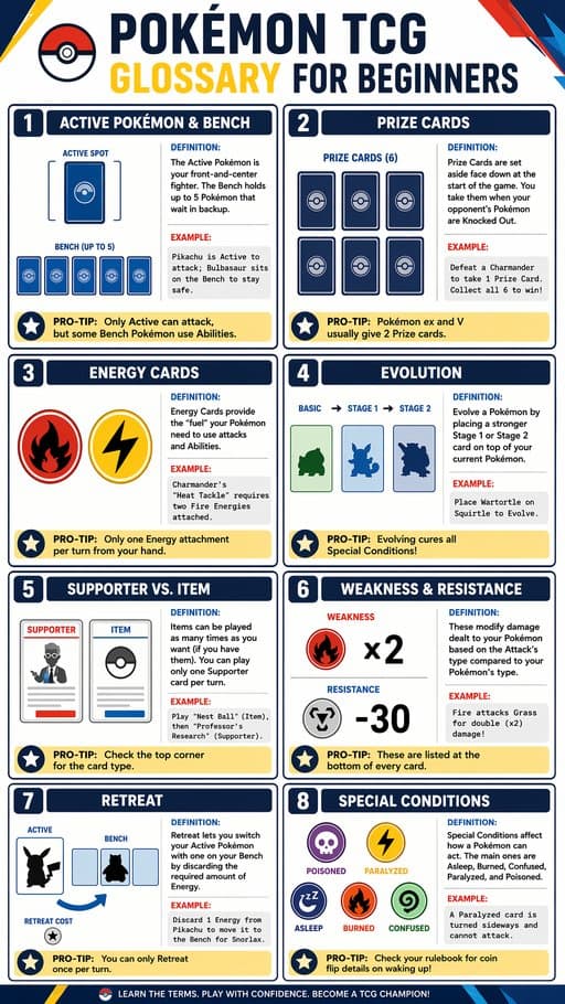 PTCG Knowledge Card: A Beginner’s Guide, a infographic created in FormaLM.