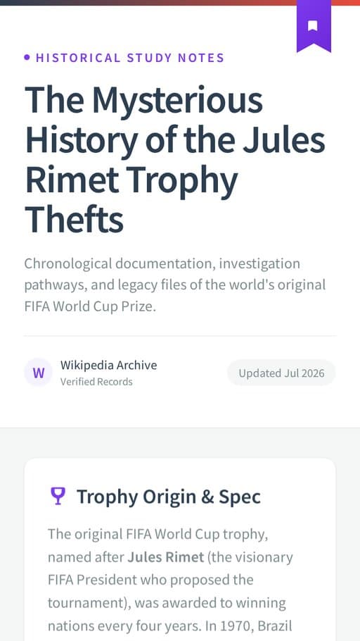 The Mysterious History of the Jules Rimet Trophy Thefts, a web page created in FormaLM.