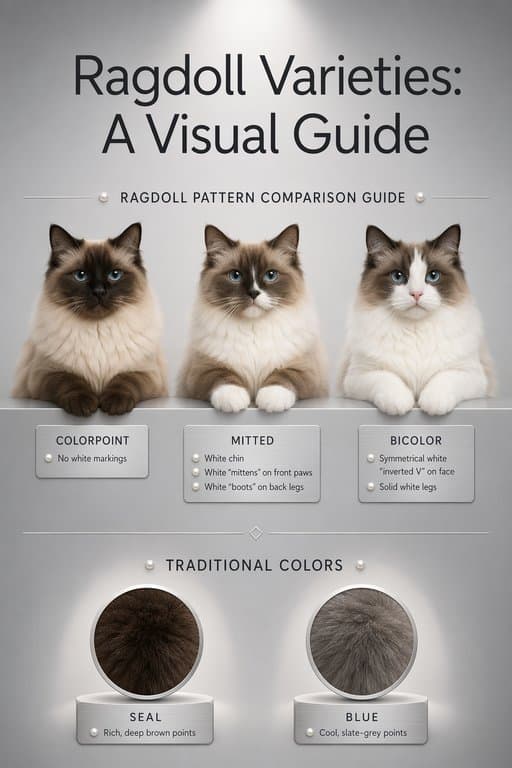 Ragdoll Varieties: A Visual Guide, a infographic created in FormaLM.
