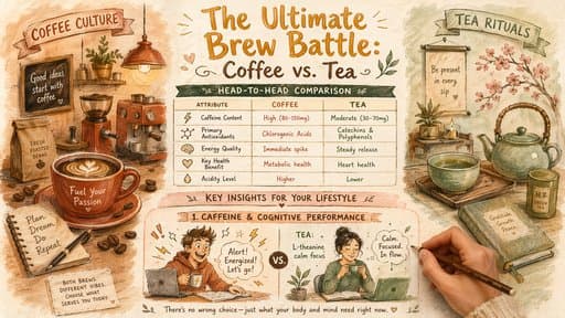The Ultimate Brew Battle: Coffee vs. Tea, a infographic created in FormaLM.