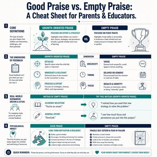 Good Praise vs. Empty Praise, a infographic created in FormaLM.